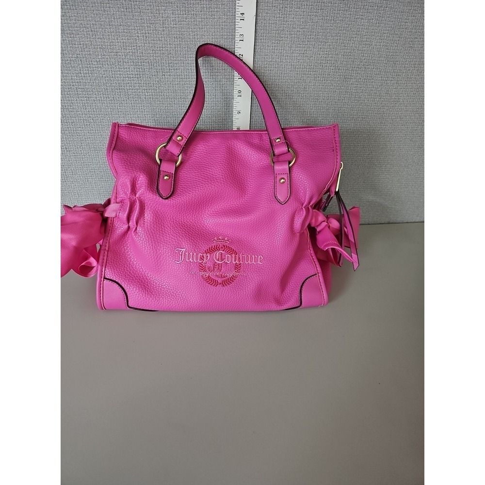 Juicy Couture Hot Pink Purse Daydreamer‎ Hobo Bag Faux Embossed Leather